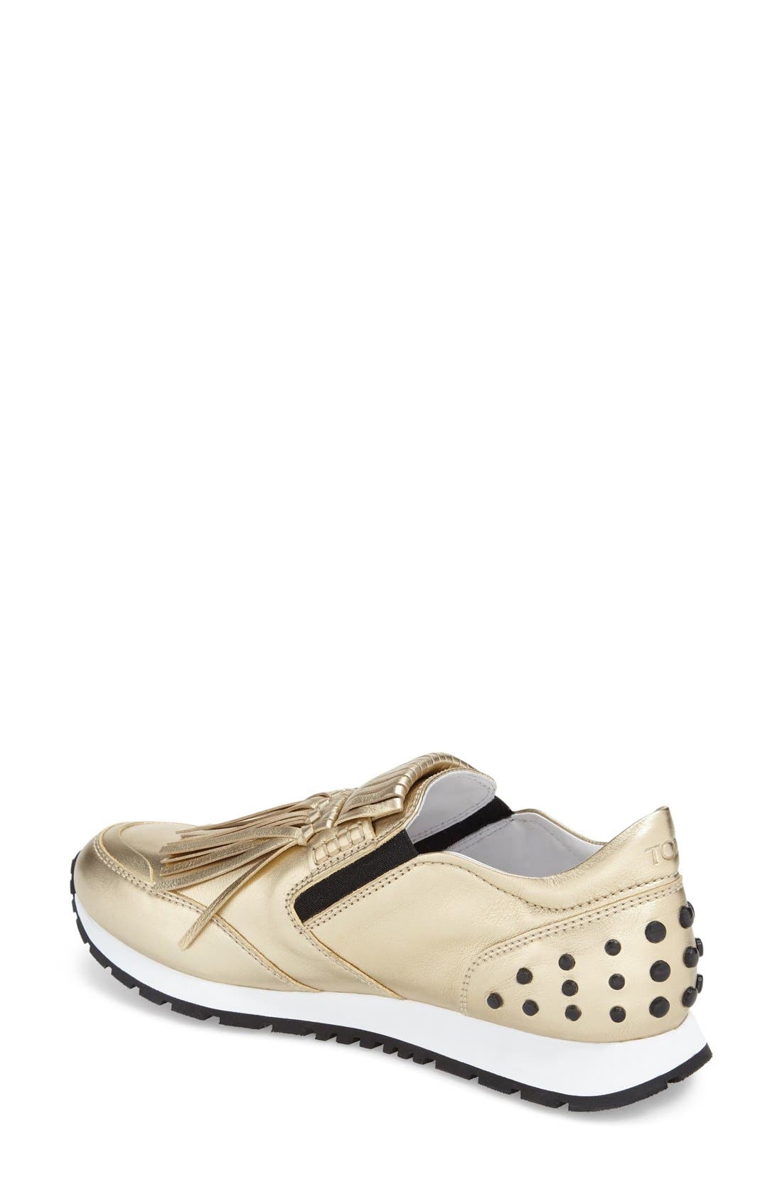Tod's Fringe Loafer Sneaker, Alternate, color, 