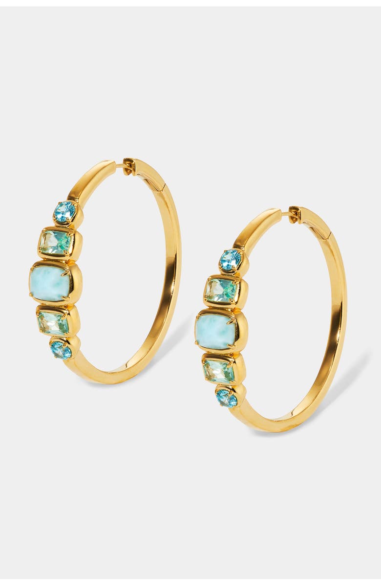 Nadri Cabarete Multi Medium Hoop Earrings, Main, color,