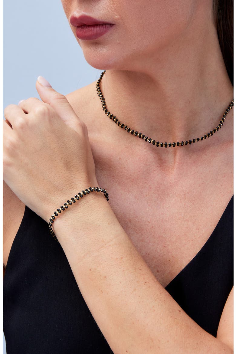 Onyx Two Row Bracelet, Alternate, color, BLACK