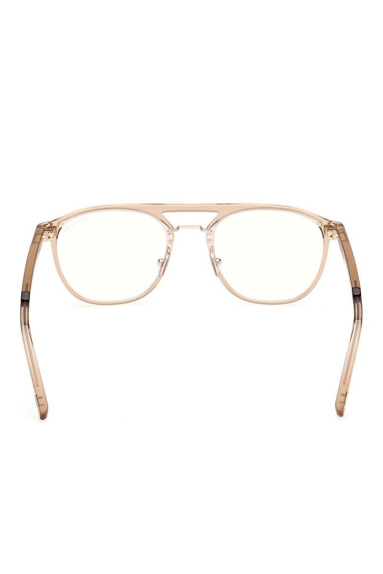 52mm Pilot Blue Light Blocking Glasses, Alternate, color, CHAMPAGNE / T LOGO