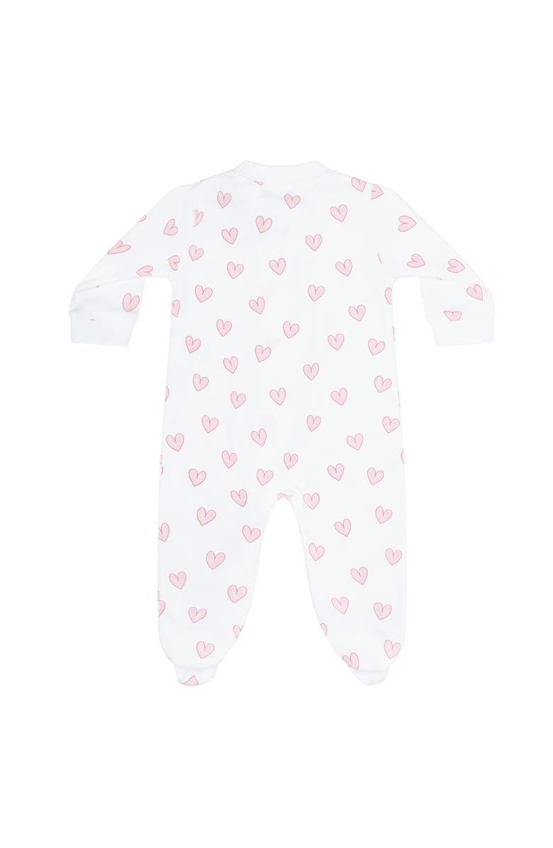 Nellapima Pink Heart Print Zipper Footie - Baby, Alternate, color, 