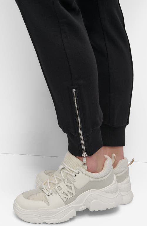 Dkny Zip Trim Joggers In Black