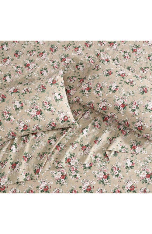 Laura Ashley Ashfield Floral Print Sheet Set In Beige