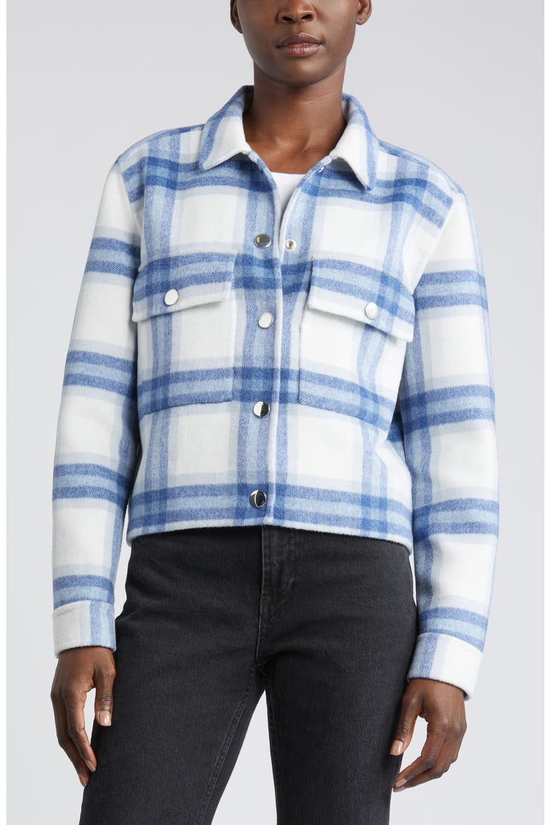Steffi Plaid Wool Blend Jacket, Alternate, color, IVORY BAY
