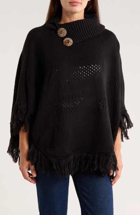 Nanette Lepore Diamond Eyelet Weave Poncho