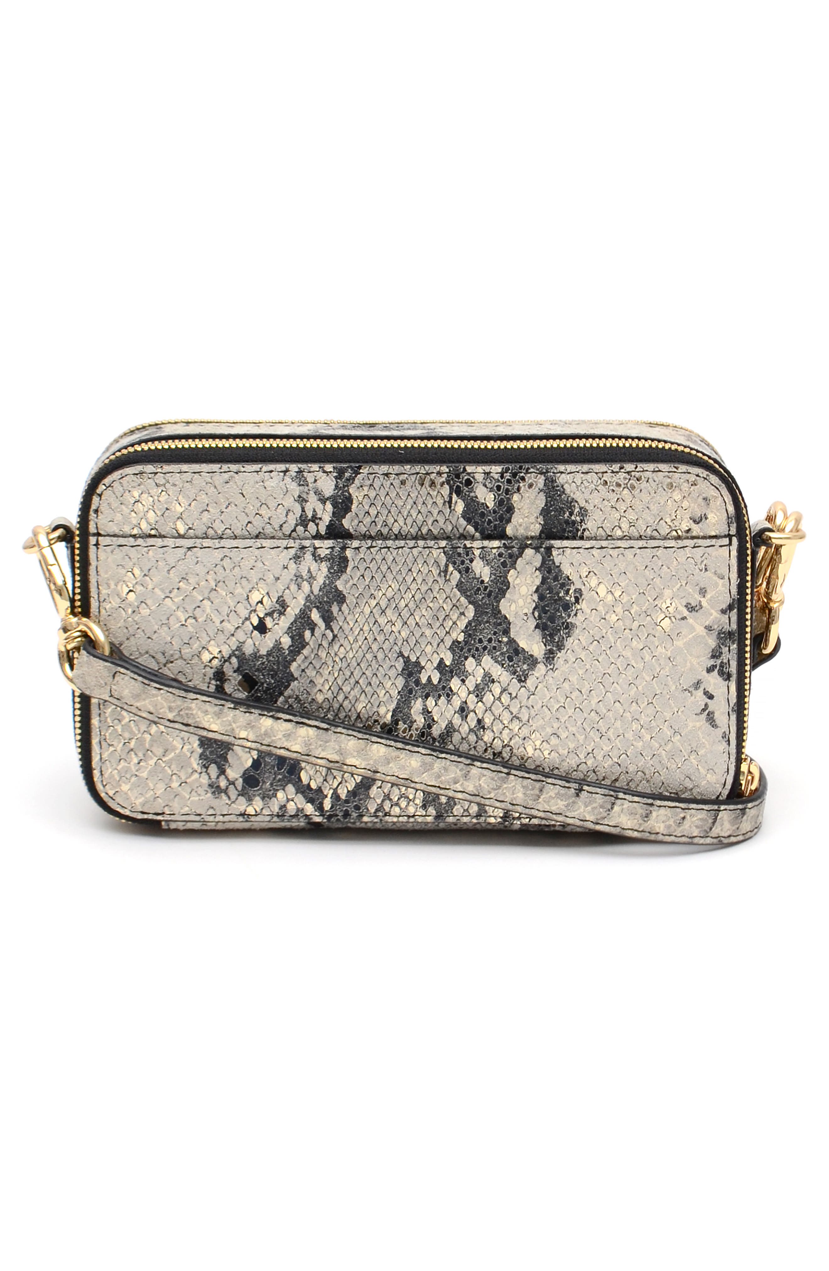 Thacker Ronnie Snakeskin Embossed Leather Crossbody Bag, Alternate, color, 
