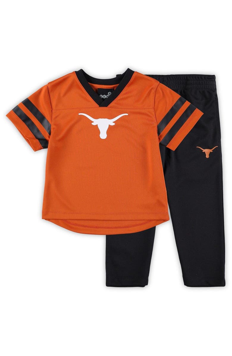 Outerstuff Toddler Texas Orange/Black Texas Longhorns Red Zone Jersey & Pants Set, Main, color, 