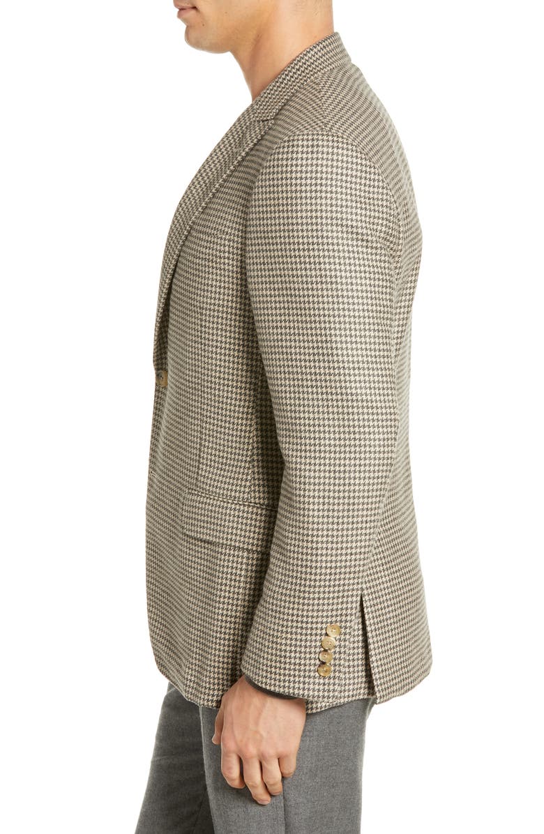Hickey Freeman Classic B Fit Houndstooth Camel Hair Blend Sport Coat, Alternate, color, 