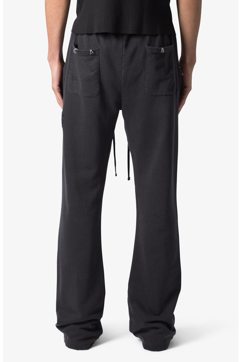 Metal Ring Flare Sweatpants, Alternate, color, BLACK