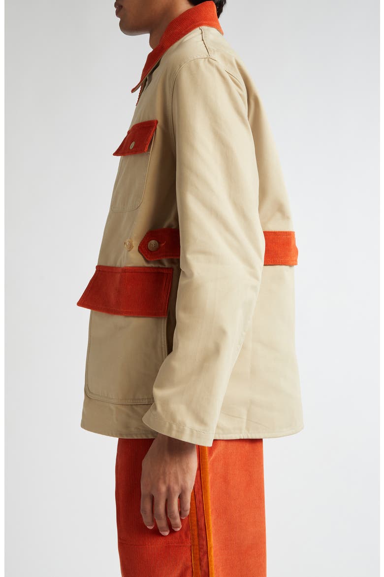 Corduroy Trim Cotton Twill Hunting Jacket, Alternate, color, MULTICOLOR
