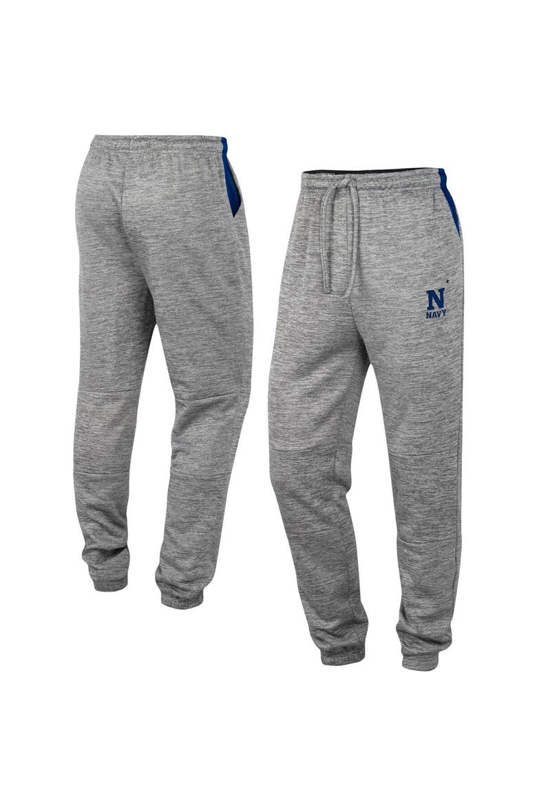 Men's Colosseum Gray Navy Midshipmen Worlds to Conquer Sweatpants, Alternate, color, Gray