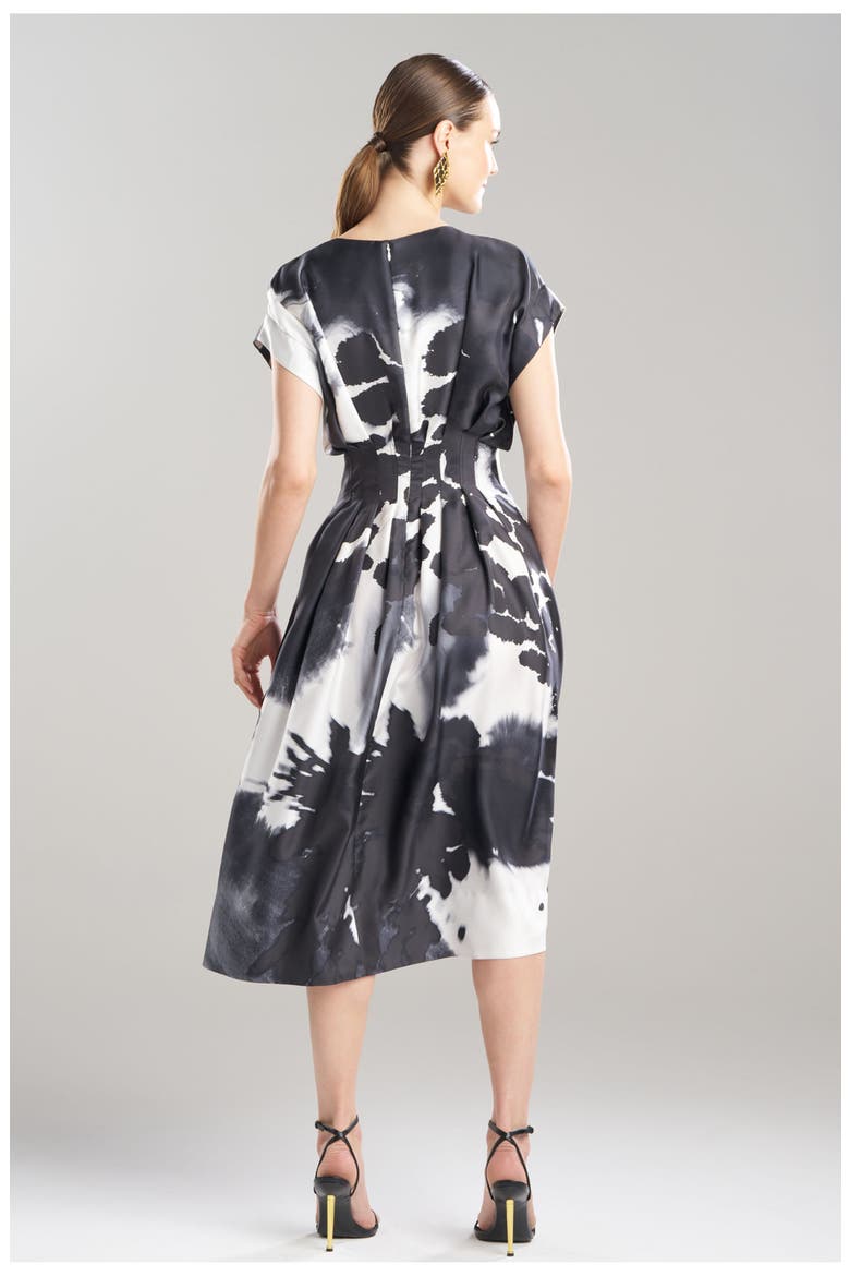 Black Orchid Fit & Flare Pleated Dress, Alternate, color, Black/White