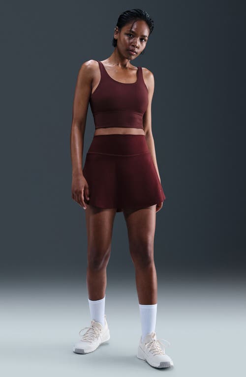 Nike Zenvy Rib Dri-fit Longline Sports Bra In Purple