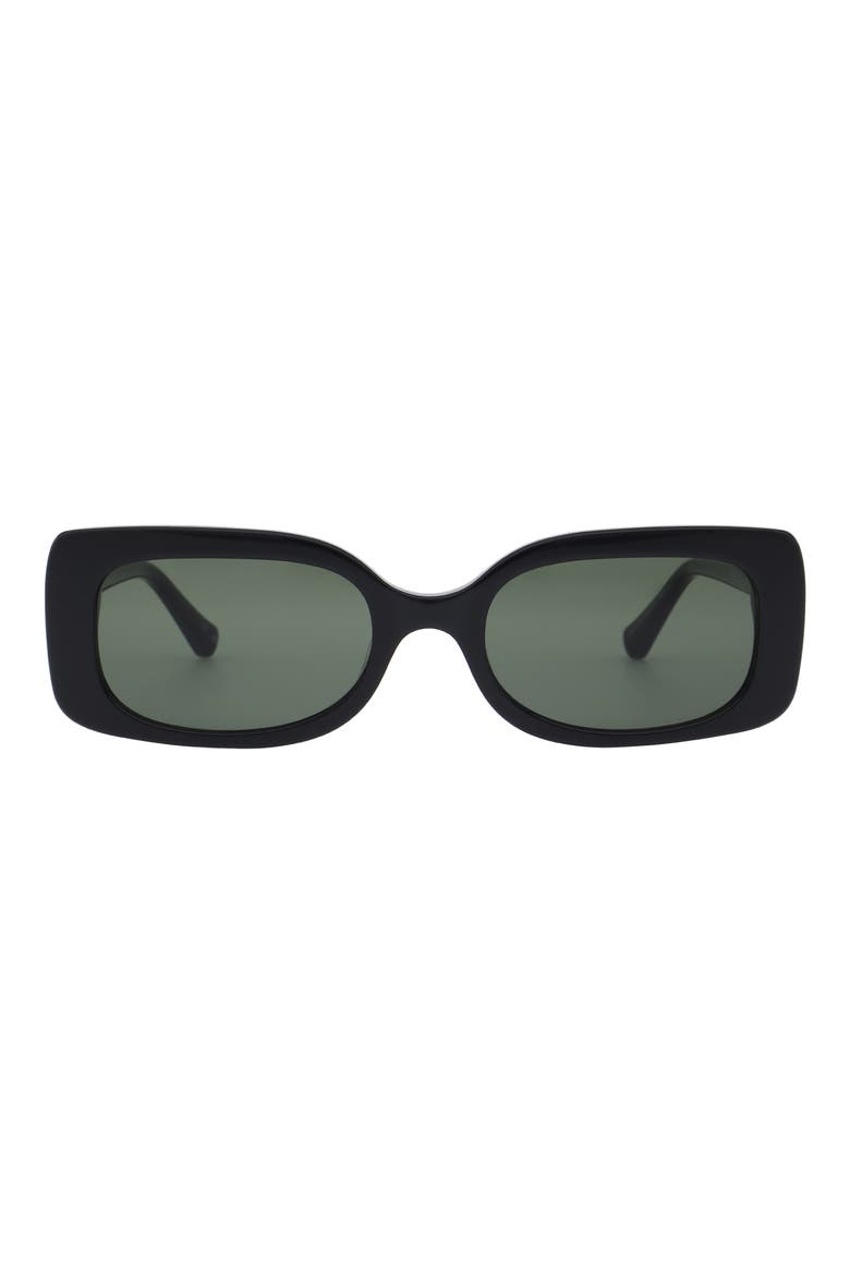 52mm Rectangular Sunglasses, Main, color, GLOSS BLACK