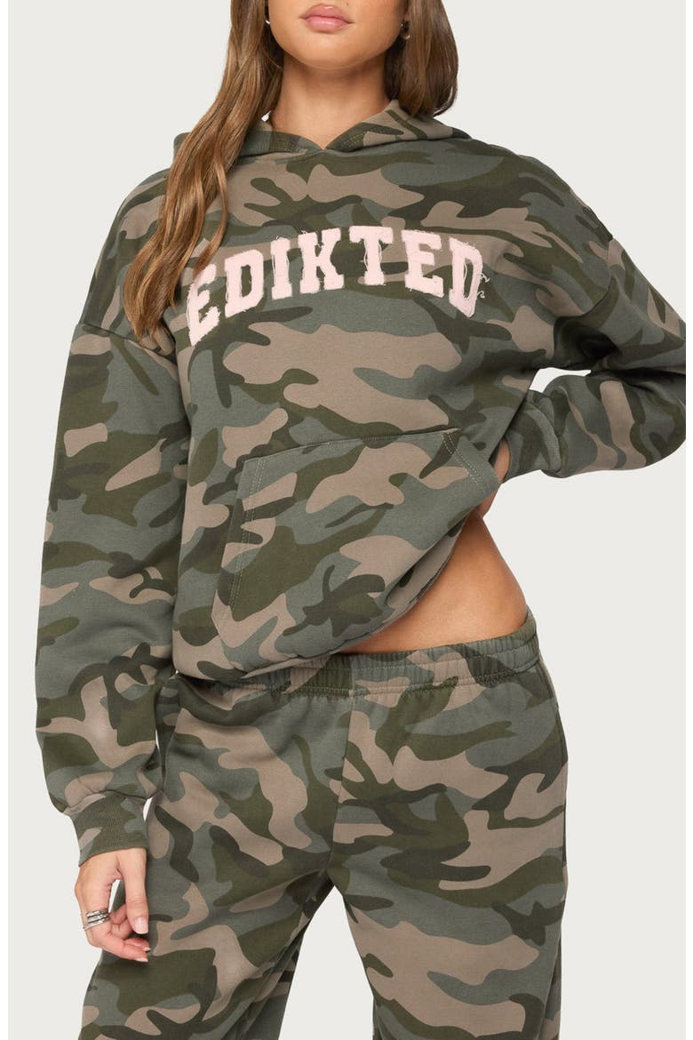 Camo Girl Graphic Hoodie, Main, color, OLIVE