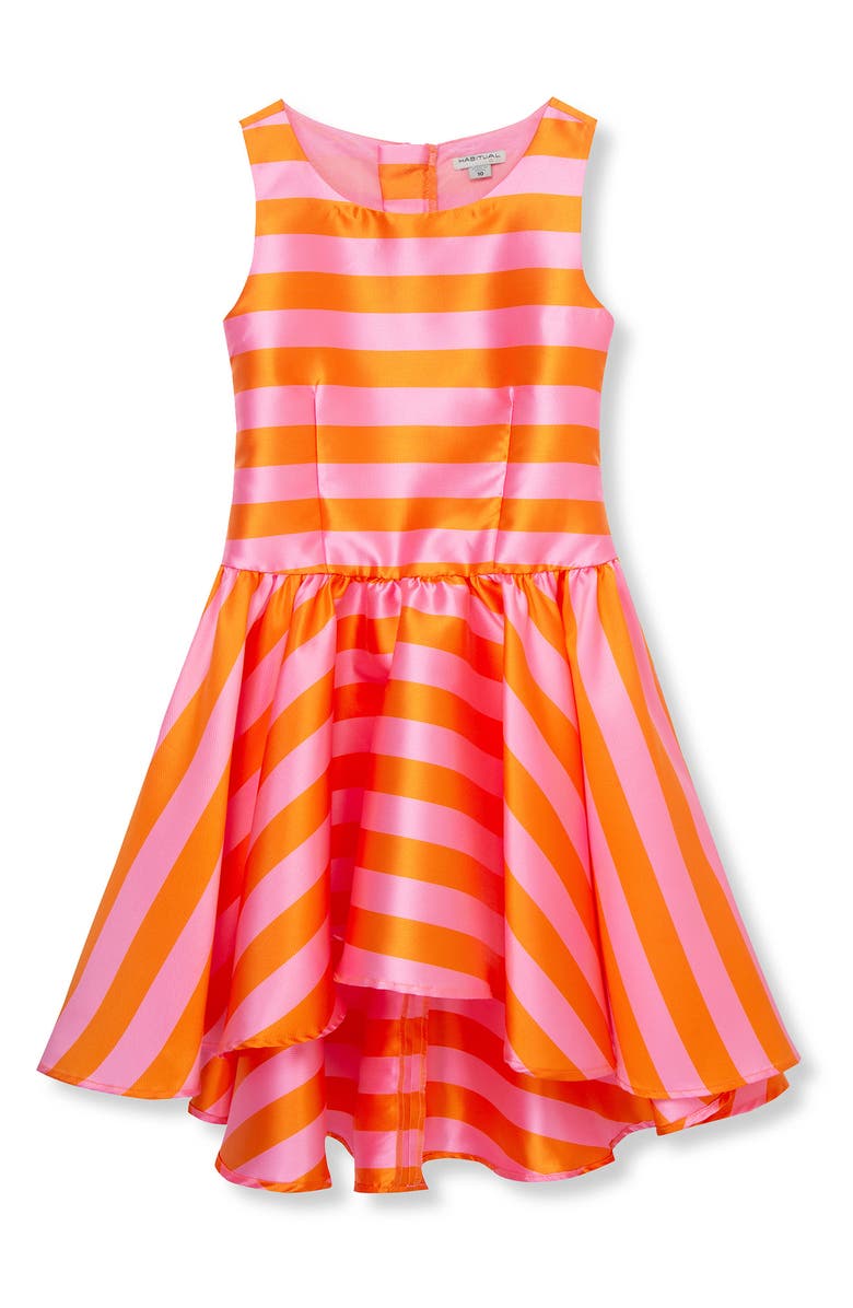 Habitual Kids Kids' Stripe High Low Party Dress, Main, color, 