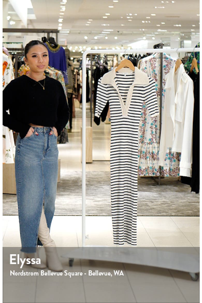 Darcy Stripe Midi Sweater Dress video