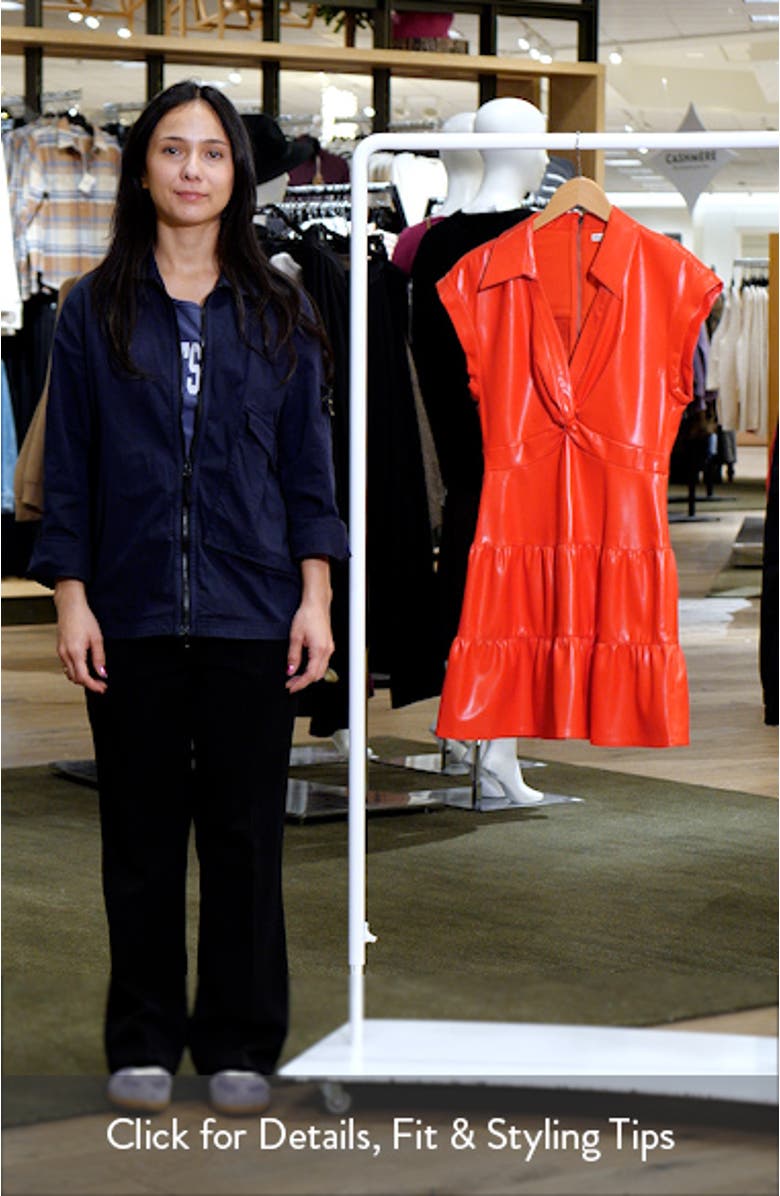 Mila Tiered Faux Leather Minidress, sales video thumbnail