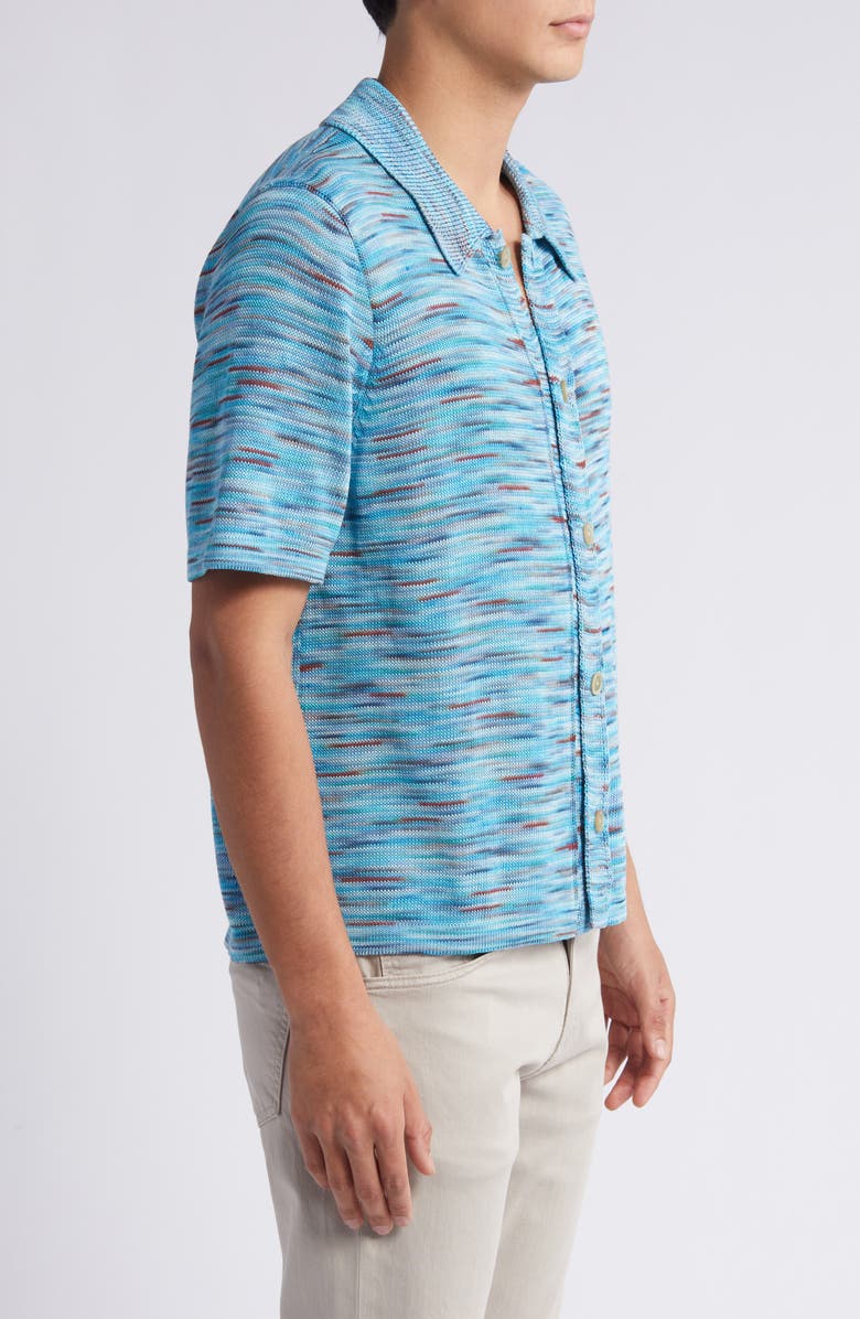 Corridor Space Dye Short Sleeve Button-Up Cardigan, Alternate, color,