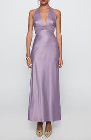 Princess Polly Rousseau Satin Halter Gown