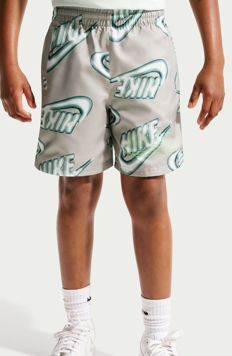 Nike Kids' Sportswear Club Woven Drawstring Shorts, Alternate, color, Spruce Fog/ Voltage Green