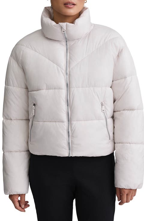 Stand Collar Crop Puffer Jacket