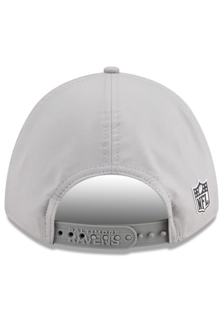 Men's New Era Gray Baltimore Ravens 2025 Sideline  M-Crown 9FORTY Adjustable Hat, Alternate, color, Gray