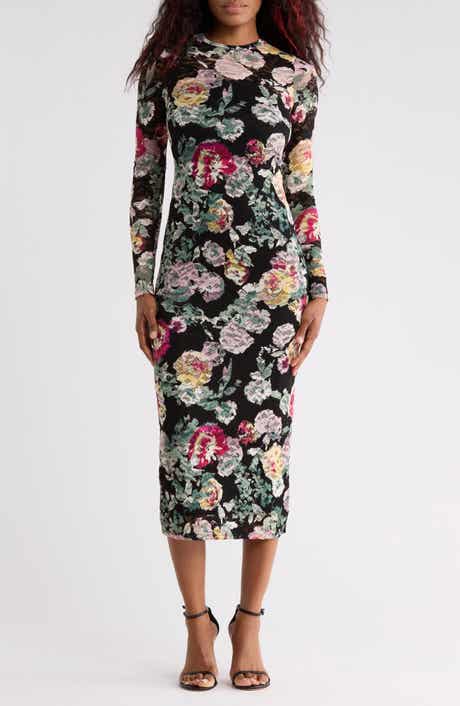 Brandi Lace Long Sleeve Midi Dress