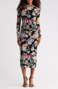 AFRM Brandi Lace Long Sleeve Midi Dress