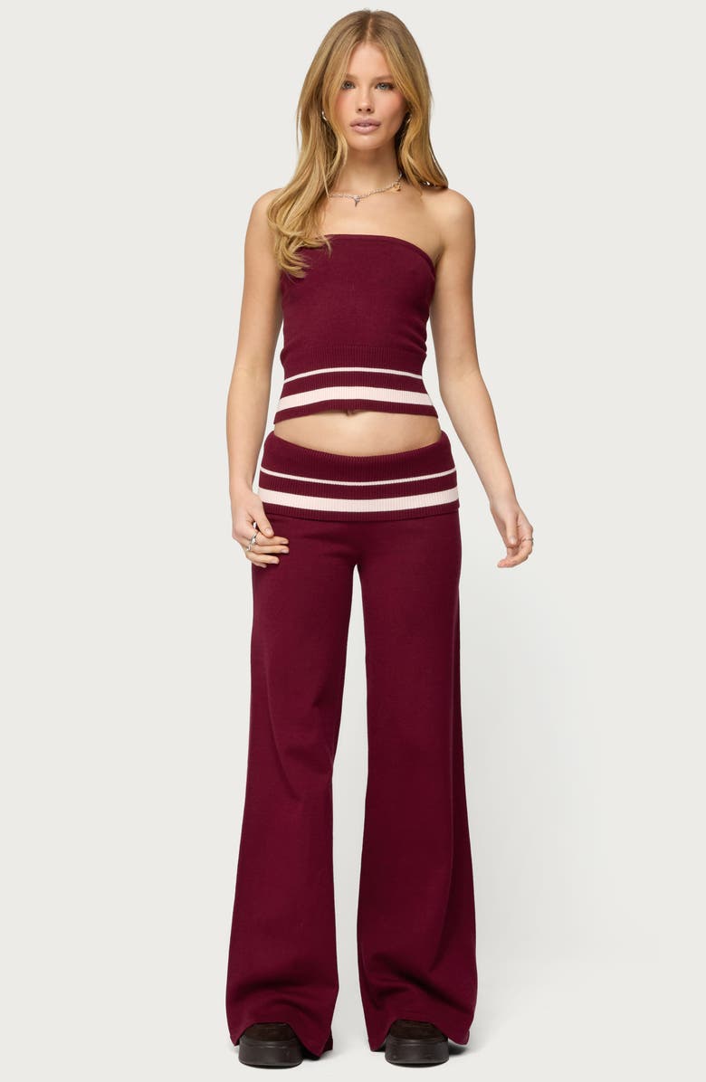 EDIKTED Kailya Stripe Knit Strapless Top, Alternate, color, 