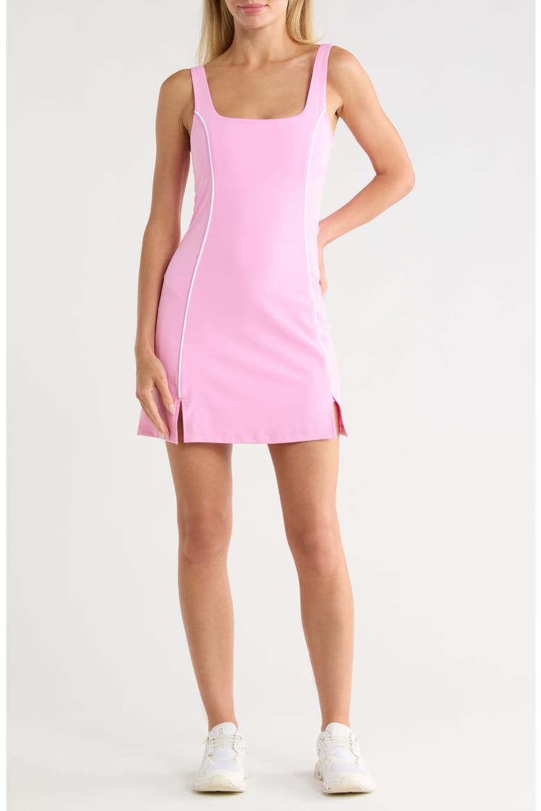 Marilyn Interlock Dress, Main, color, PINK PEONY/ WHITE