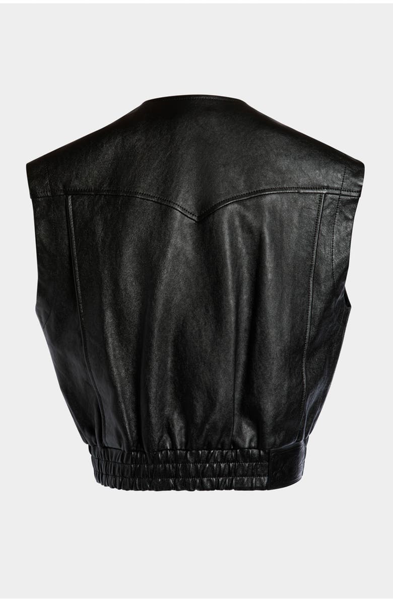 Bally Vest In Leather, Alternate, color, Black