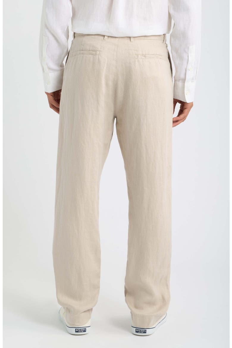Alta Pleated Linen Trousers, Alternate, color, BONE