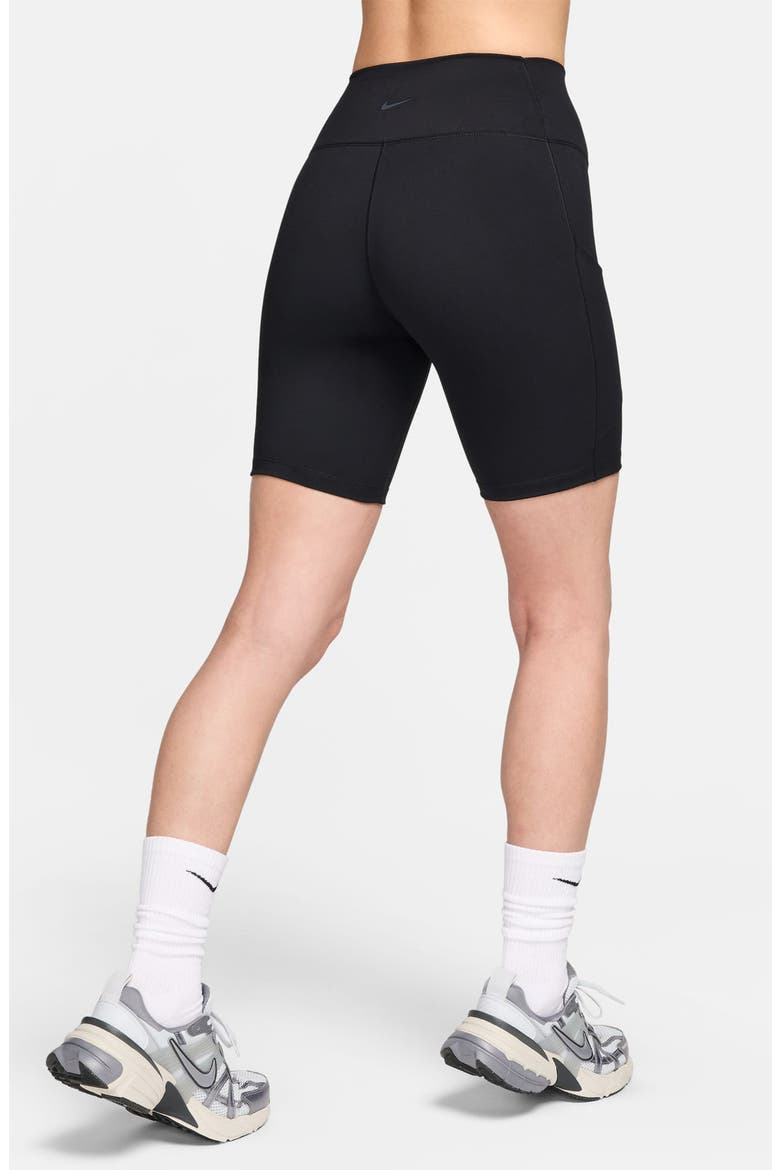 One 8-Inch High Waist Biker Shorts, Alternate, color, 010 BLACK/BLACK