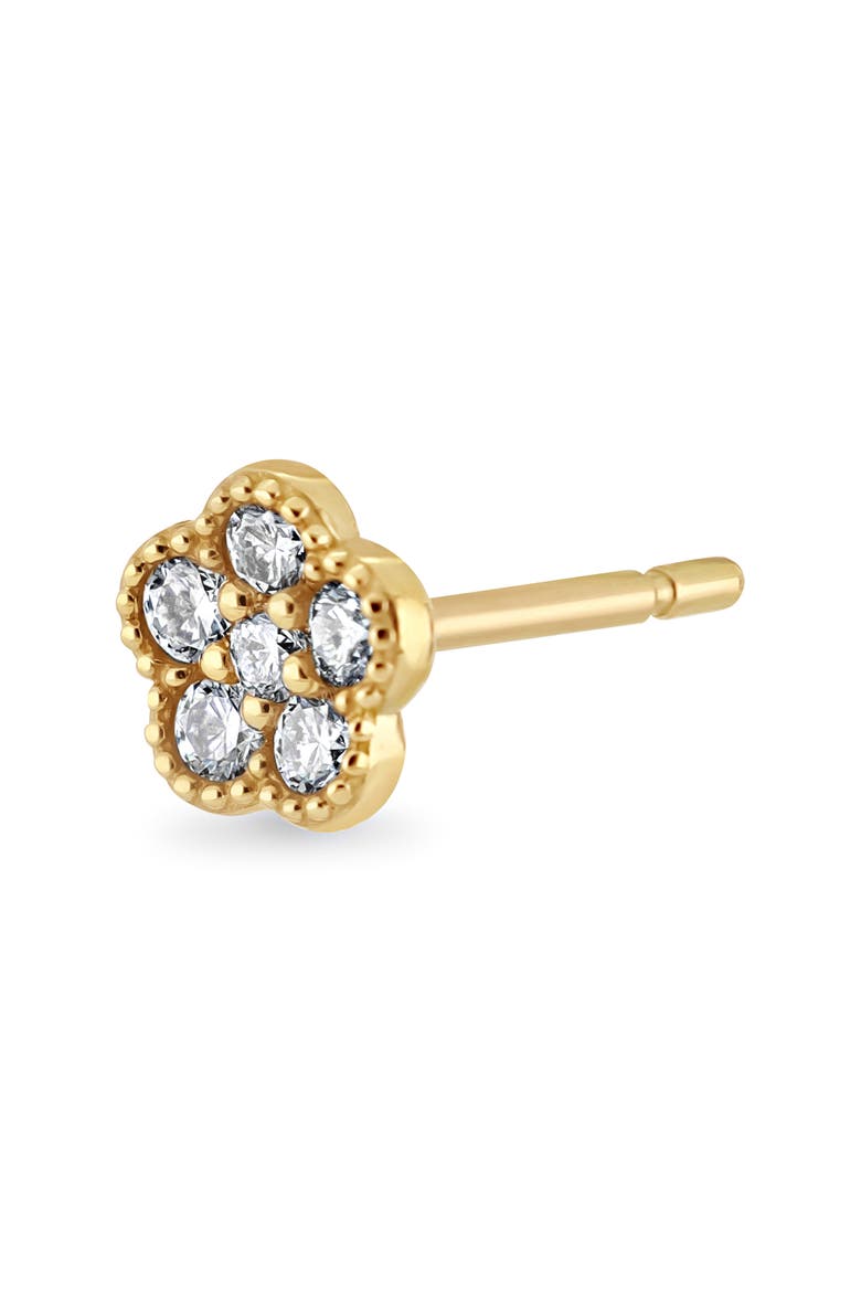 Icon Diamond Flower Stud Earrings, Alternate, color, 18K YELLOW GOLD/ DIAMOND
