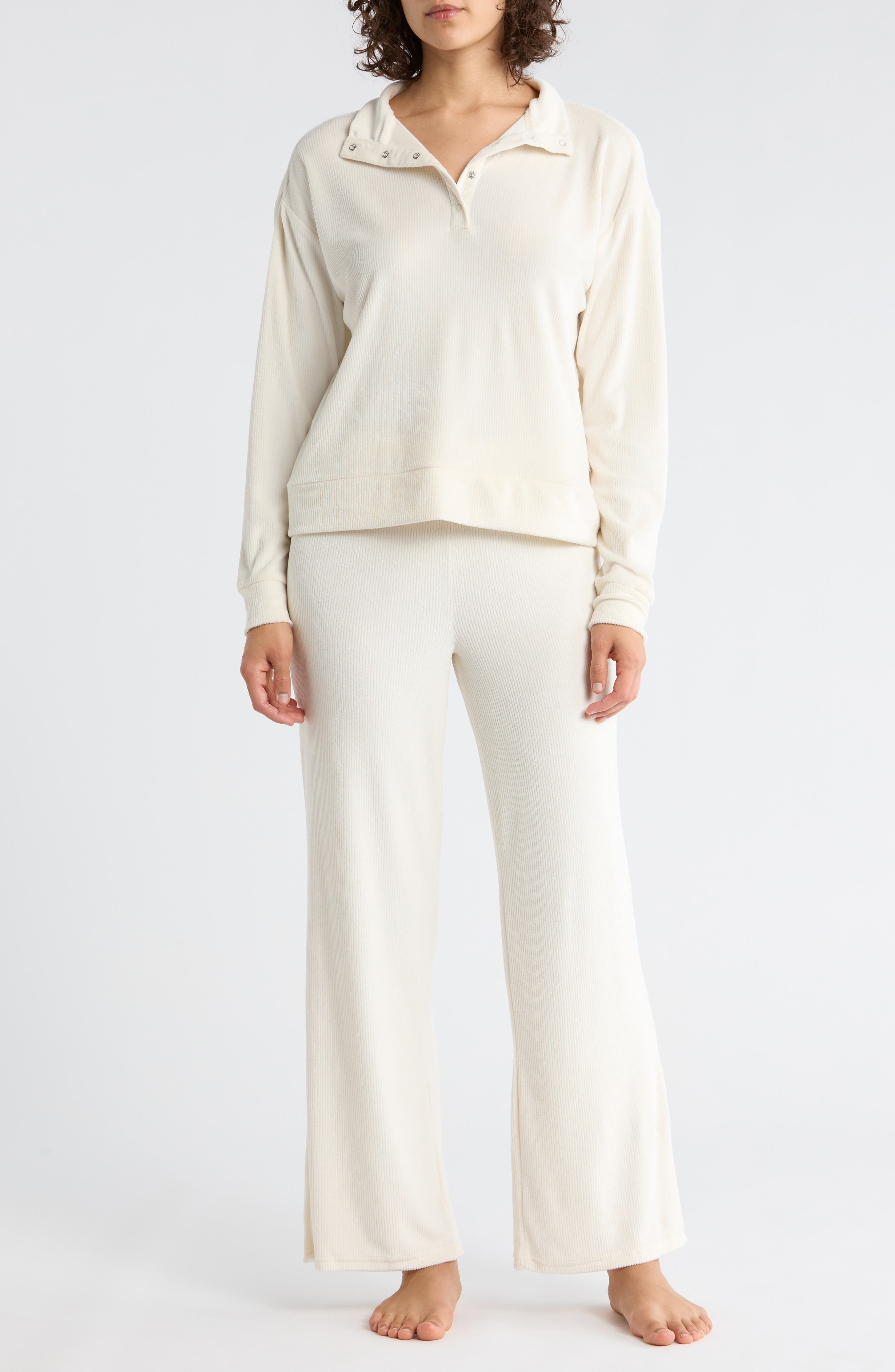 Danskin Ribbed Velour Long Pajamas