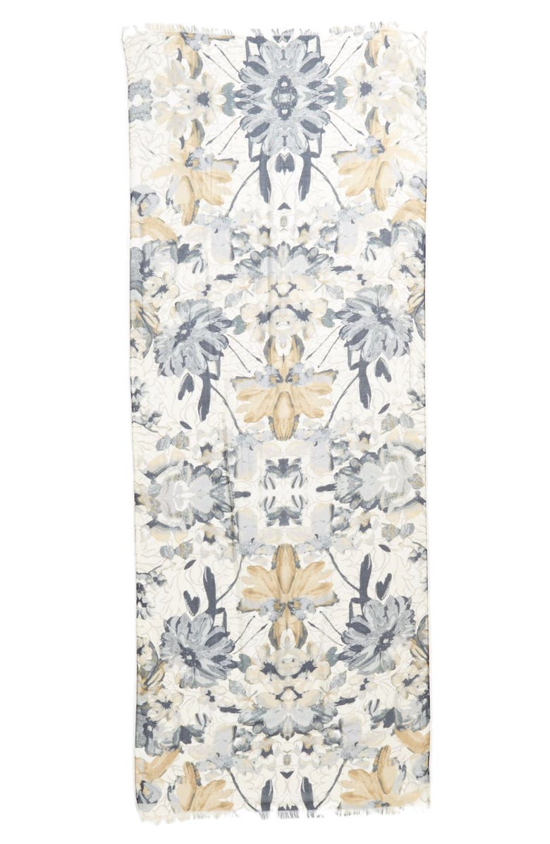 Badgley Mischka Collection Badgley Mischka Floral Print Modal & Silk Scarf, Alternate, color, 