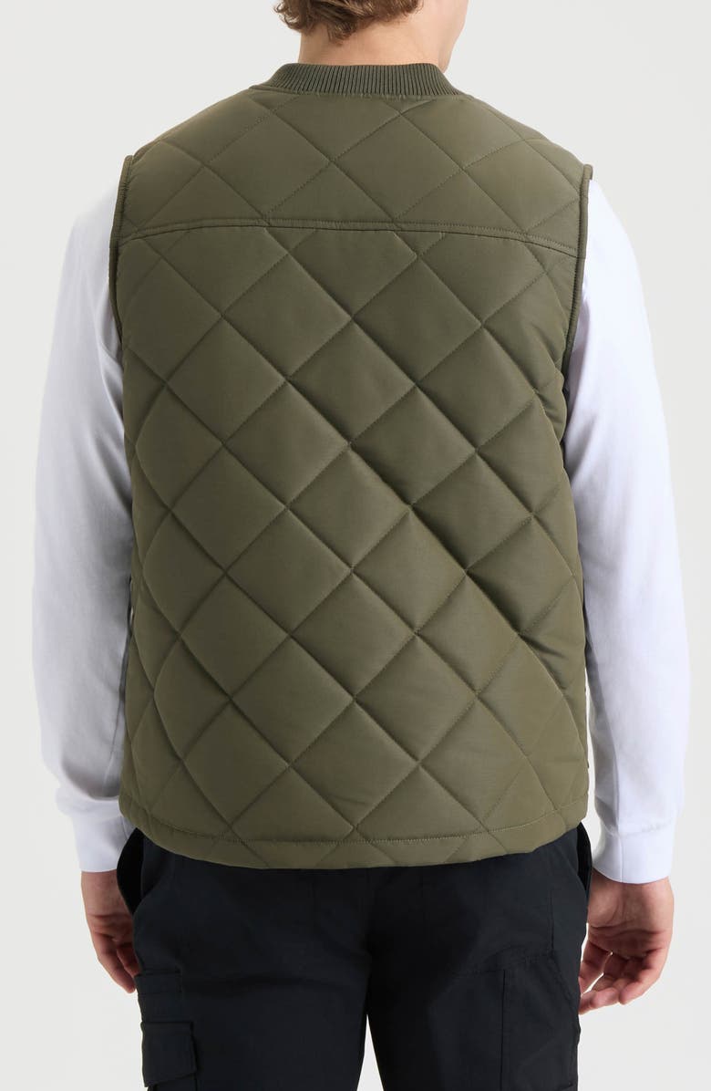 Hurley Malony Water Repellent Faux Shearling Lined Quilted Vest, Alternate, color, Cargo