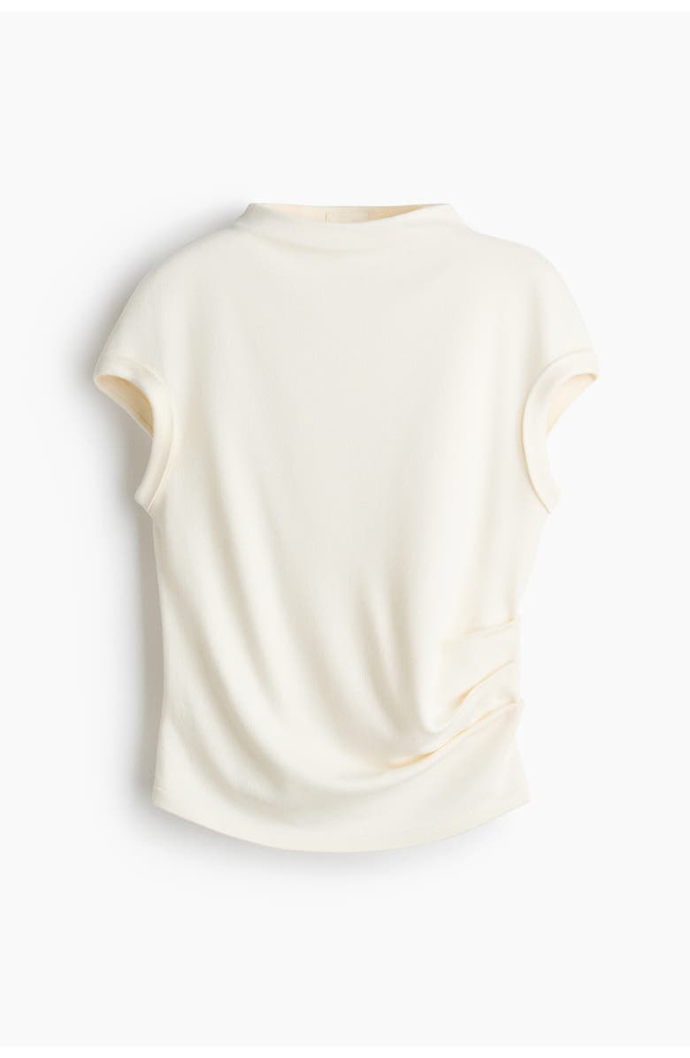H&M Draped Fine-knit Top, Main, color, White