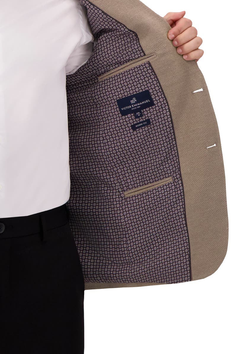 Victor Emmanuel Modern Fit Cotton Blend Piqué Sport Coat, Alternate, color, Dark Taupe