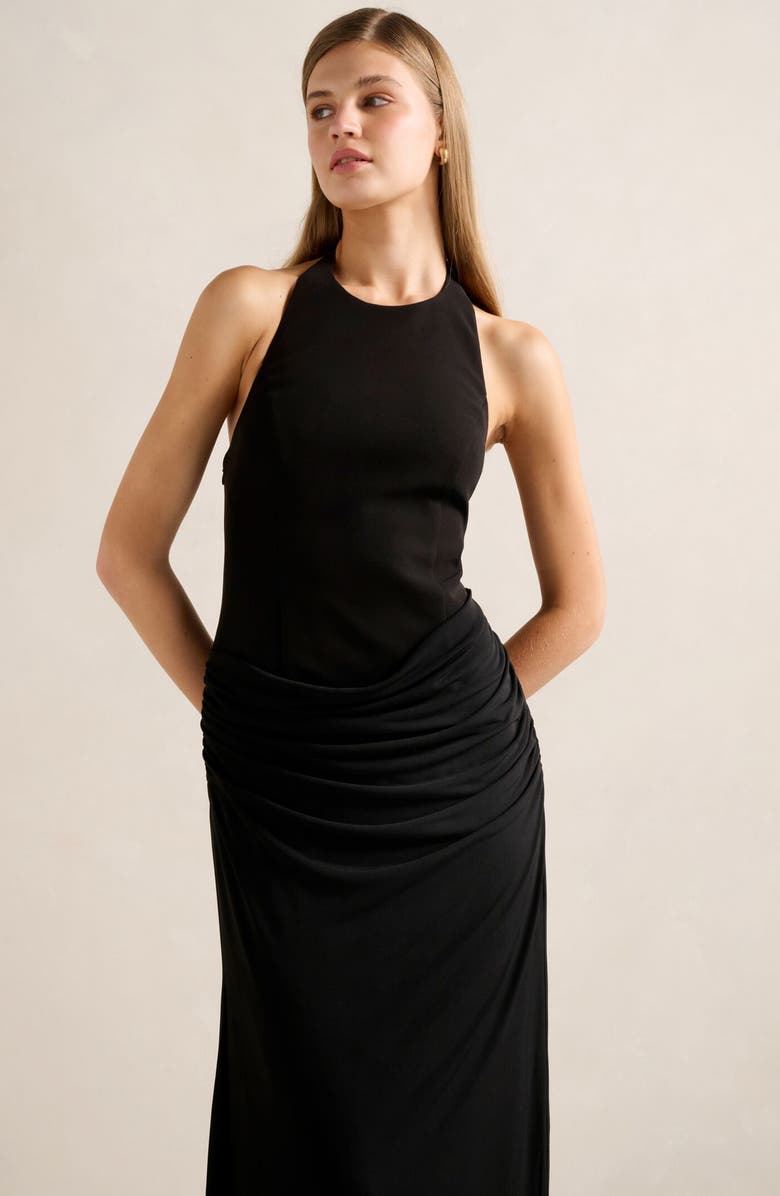 Ever New Lulu Halter Gown, Alternate, color, Black