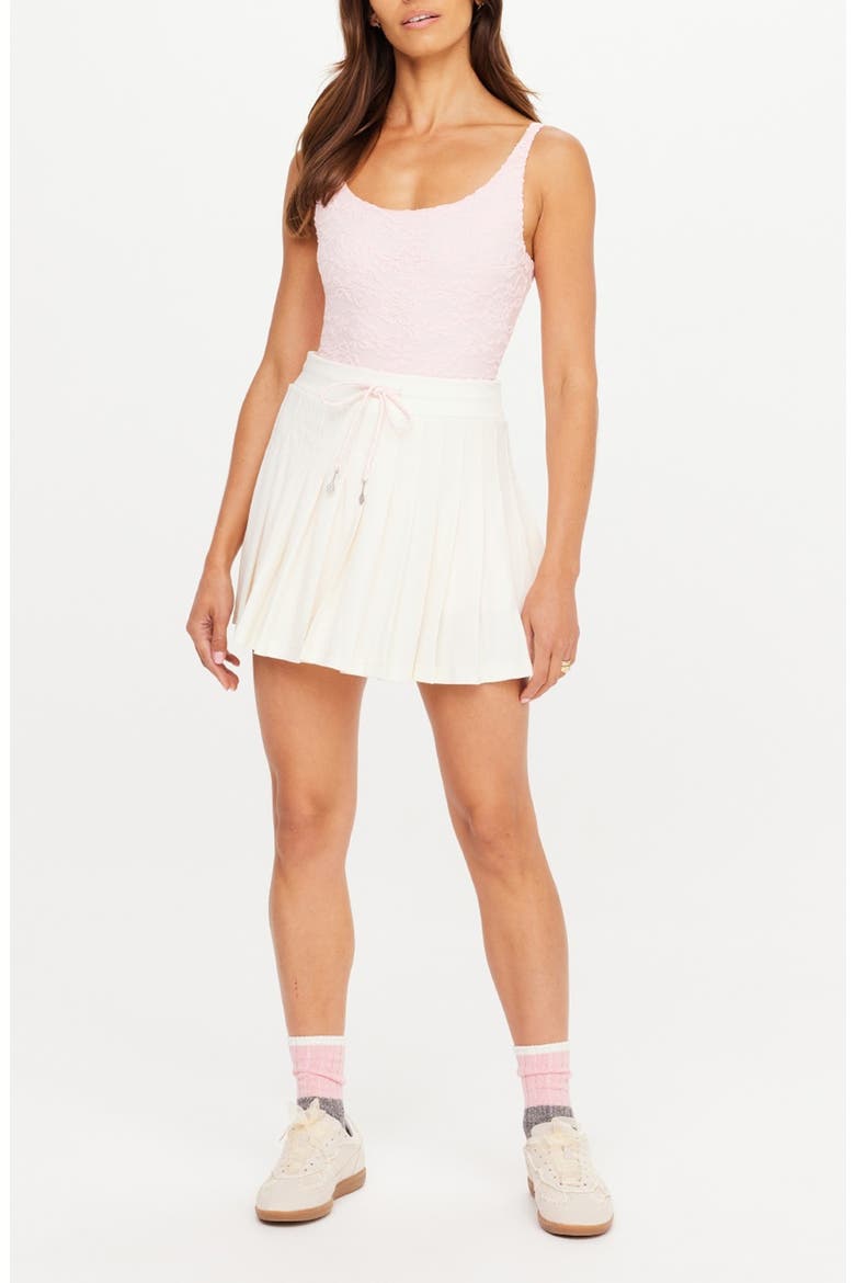 Cadiz Pleated Miniskirt, Alternate, color, NATURAL