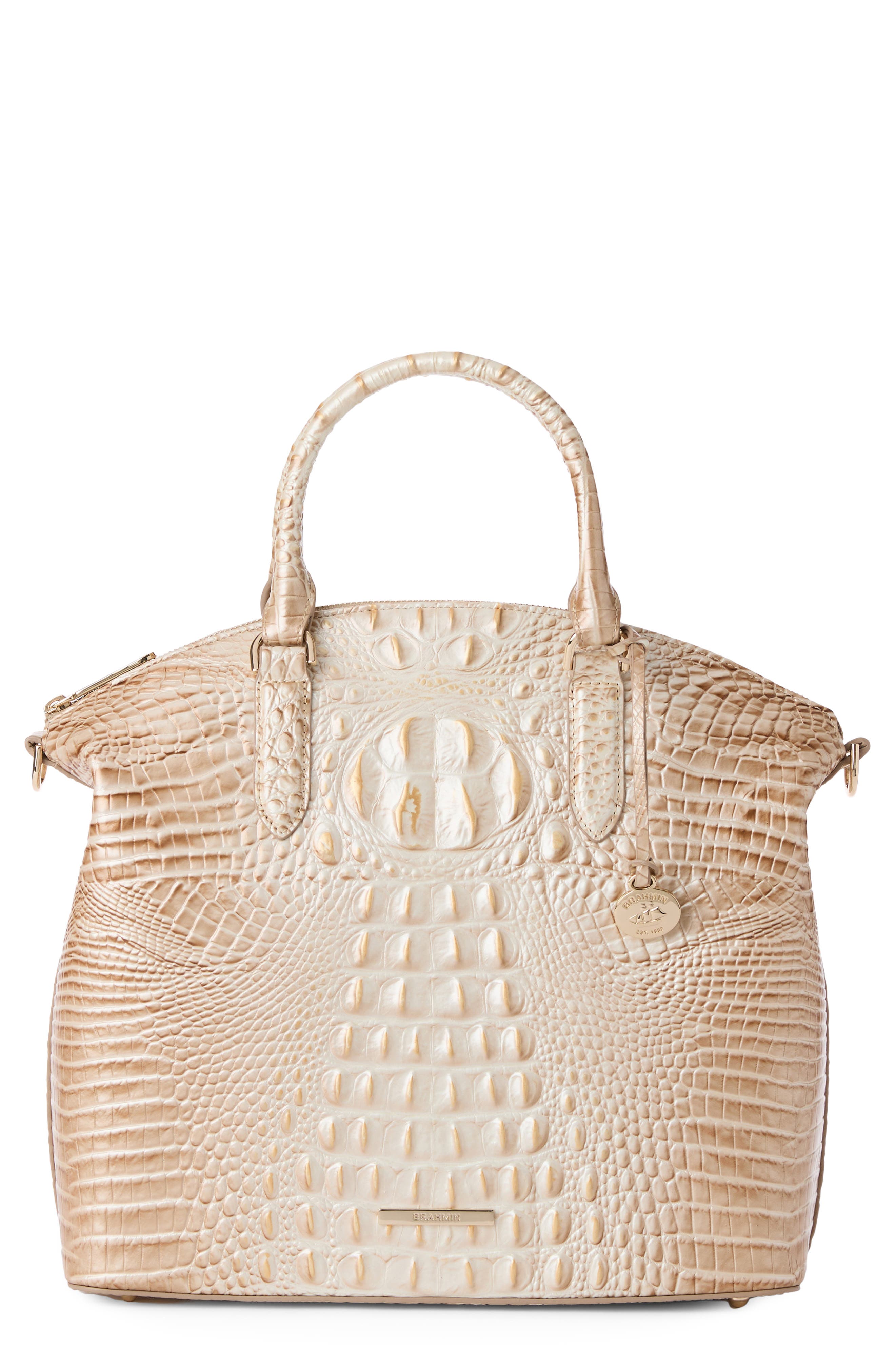 Large Duxbury Croc Embossed Leather Satchel, Main, color, CONTOUR