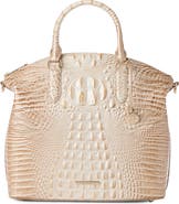 Brahmin Large Duxbury Croc Embossed Leather Satchel