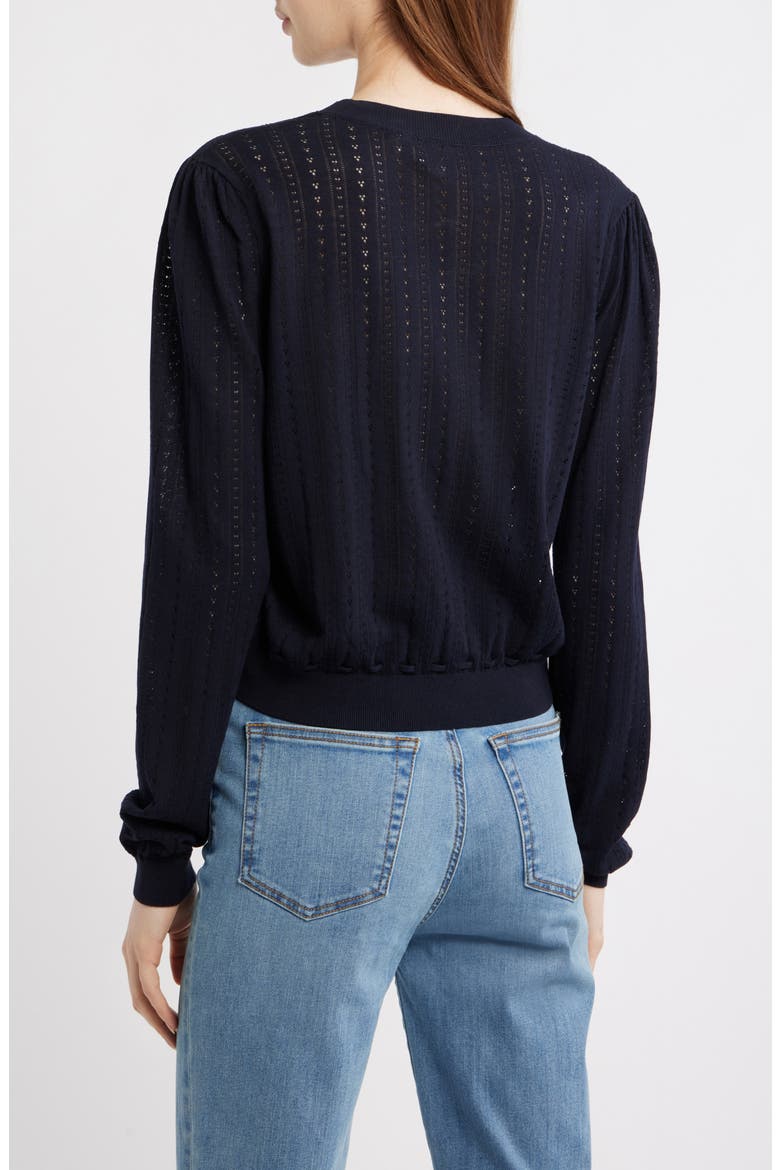 Cotton & Modal Pointelle Sweater, Alternate, color, NAVY