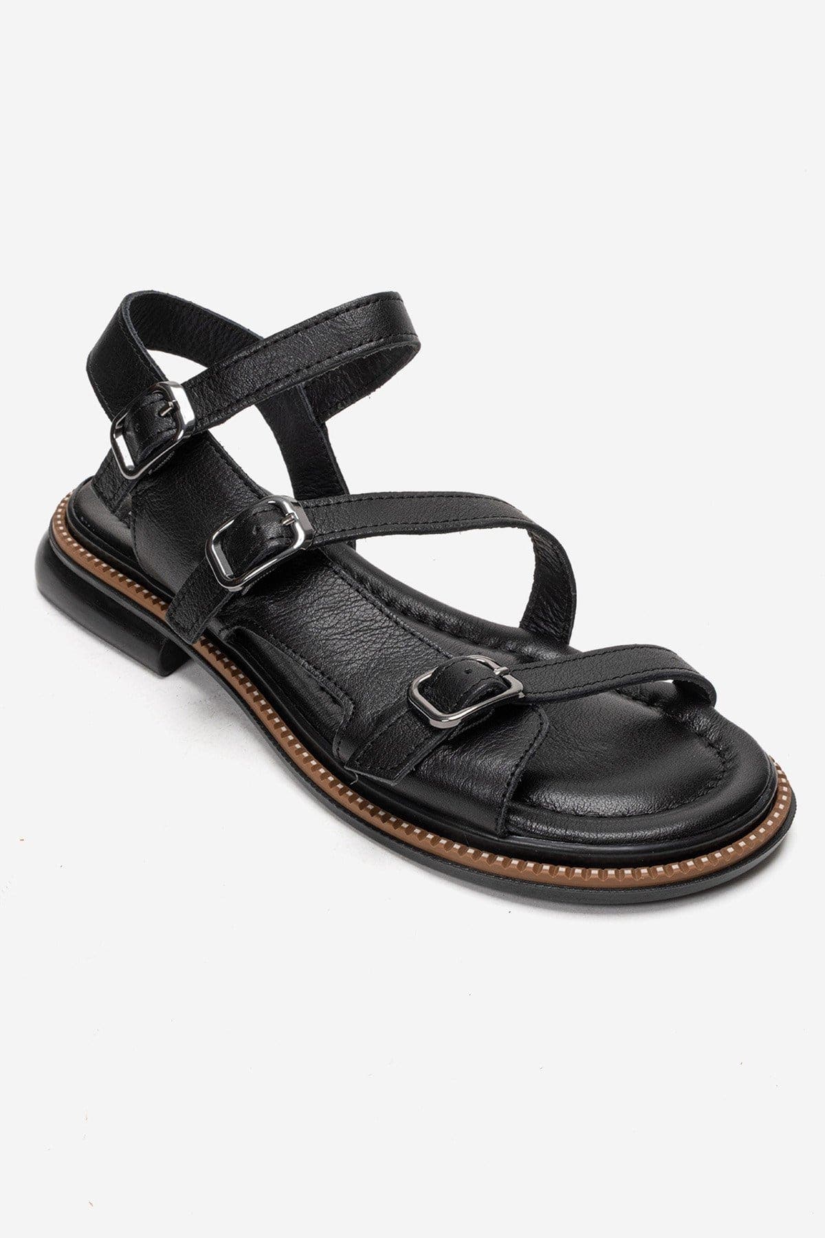 Forever & Always Shoes Morez Leather Sandal, Alternate, color, Black