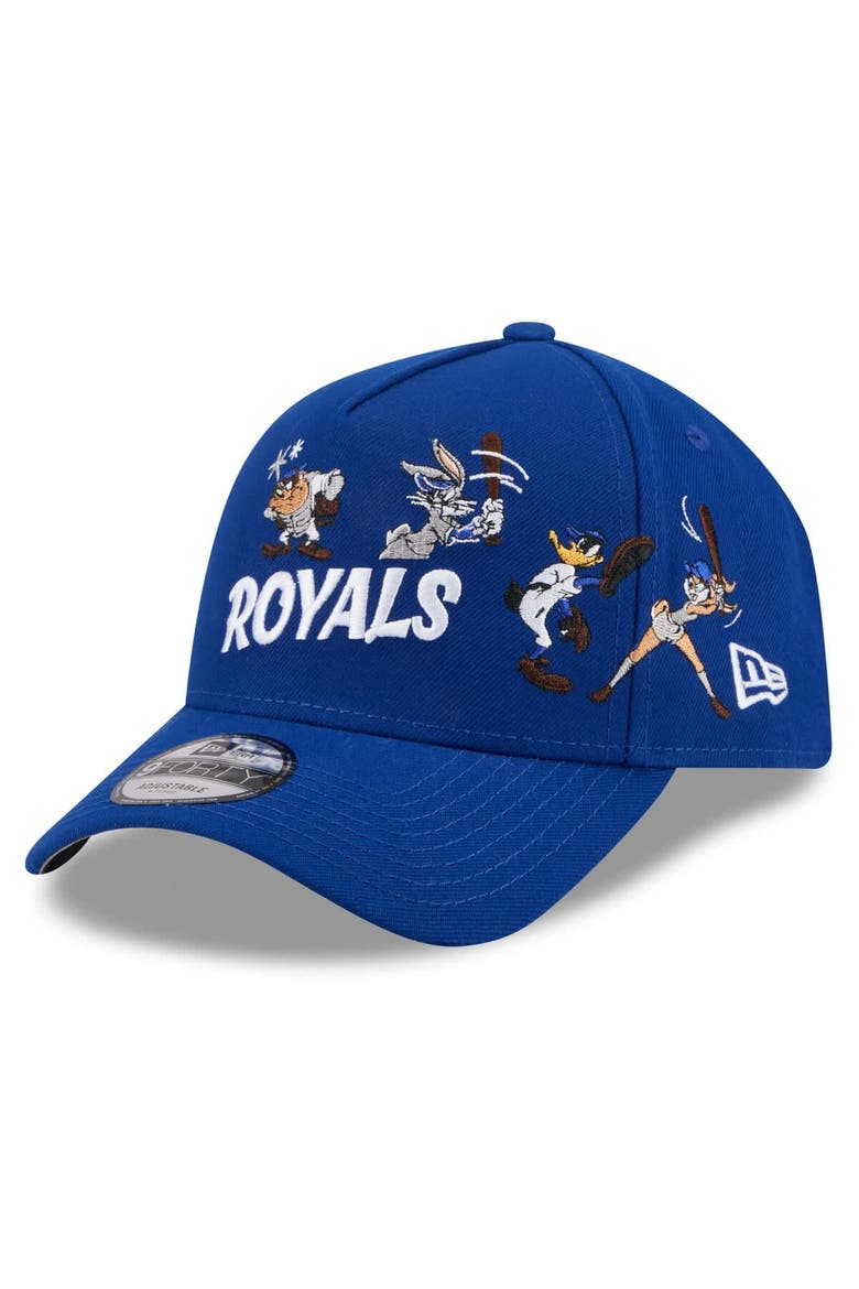 Youth New Era Royal Kansas City Royals Looney Tunes A-Frame 9FORTY Adjustable Hat, Alternate, color, Royal