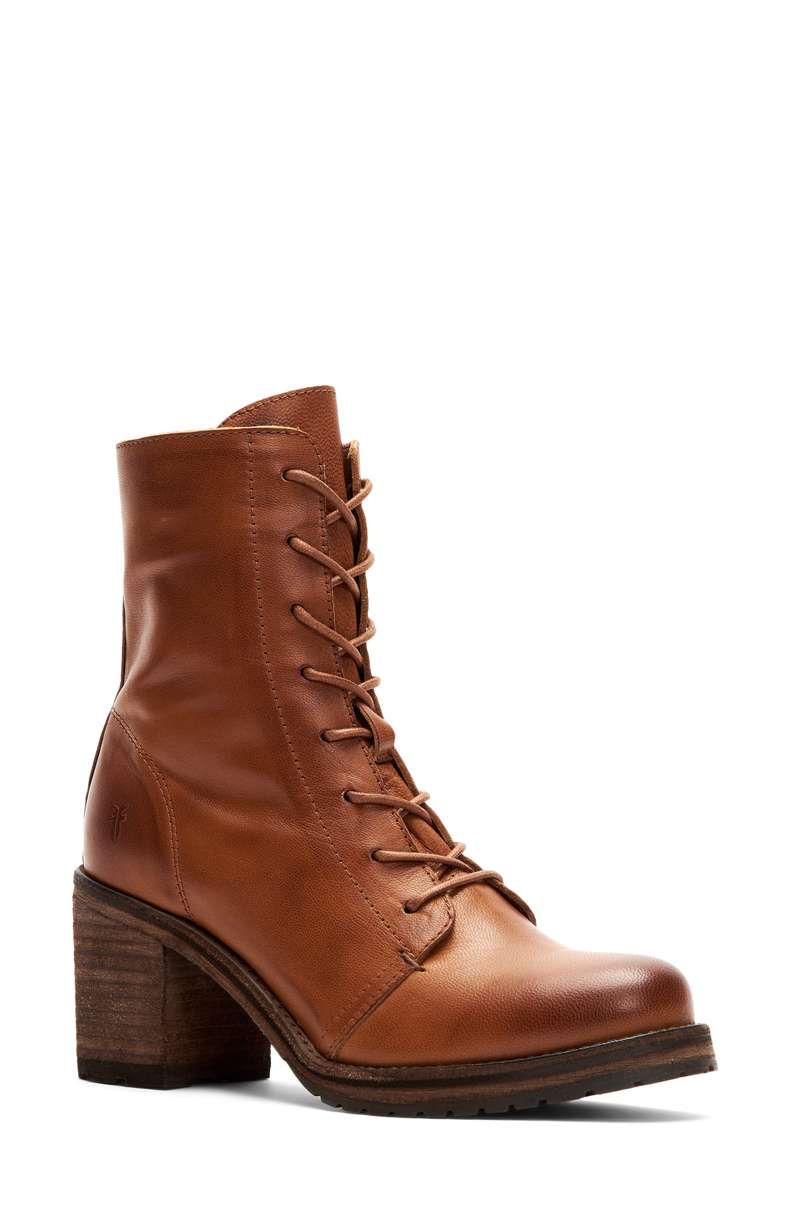 Karen Combat Boot, Main, color, COGNAC LEATHER