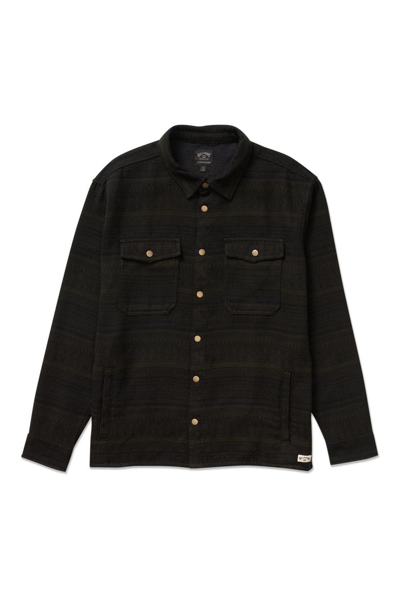 Lodge Jacquard Snap Front Shirt, Alternate, color, DARK MILITARY