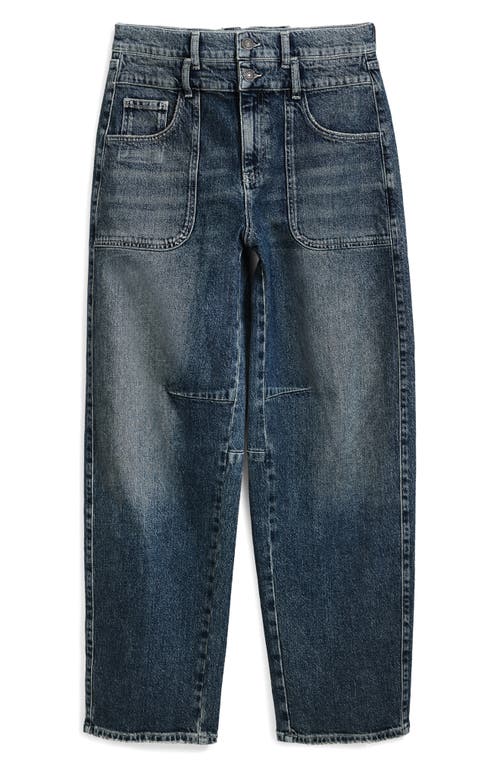Desigual High Waist Boyfriend Barrel Legs Jeans In Medium Blue